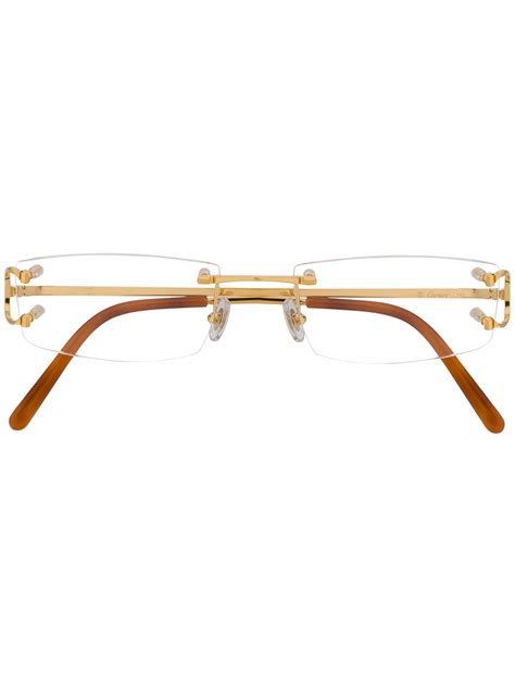 cartier eyewear rectangular frame glasses.